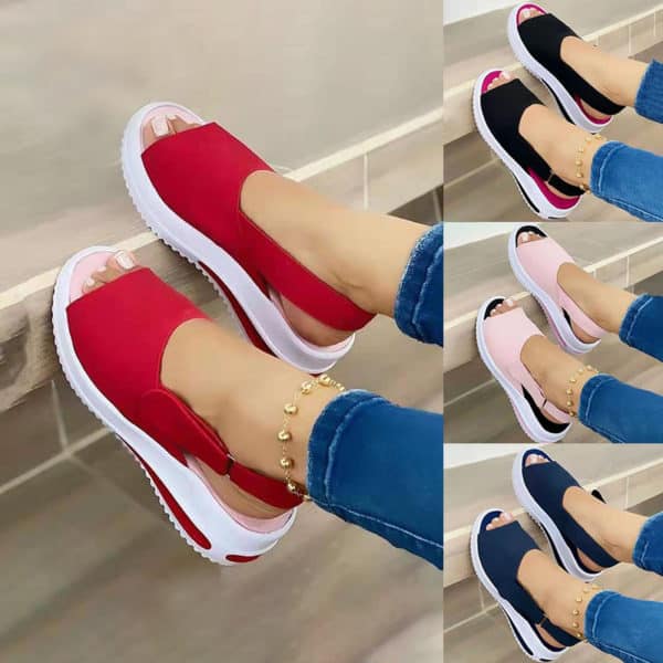 sandales d'été à scratch pour femmes