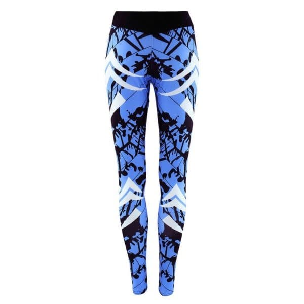 Leggings de gym moulants imprimés bleu foncé – Image 5