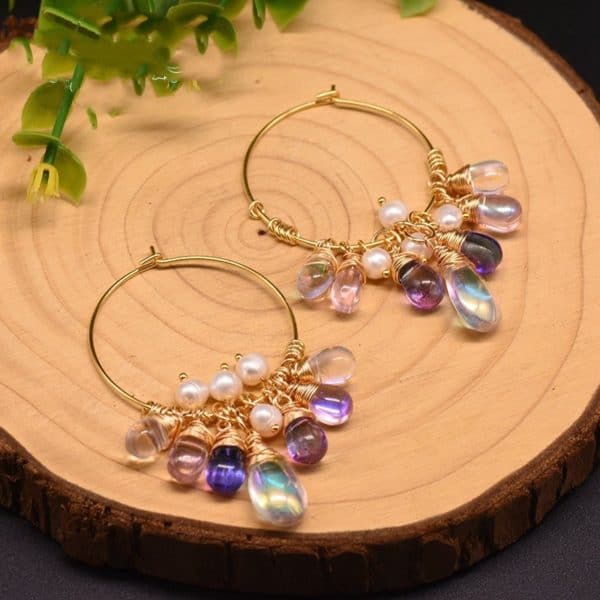 boucles-oreilles perles en cristal – Image 5