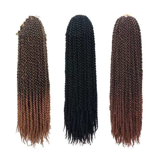 Tresses crochet de cheveux synthétiques noirs – Image 3