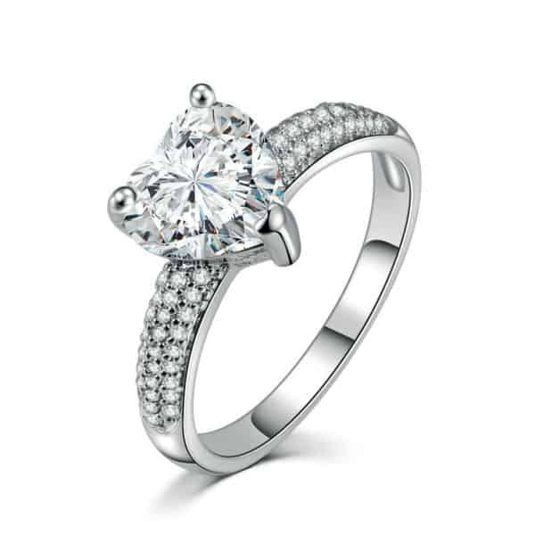 Bague de fiançailles coeur AAA zircon