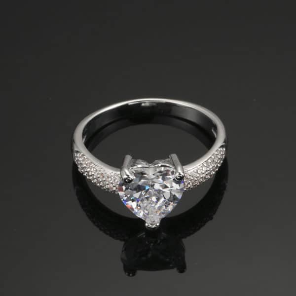 Bague de fiançailles coeur AAA zircon – Image 2