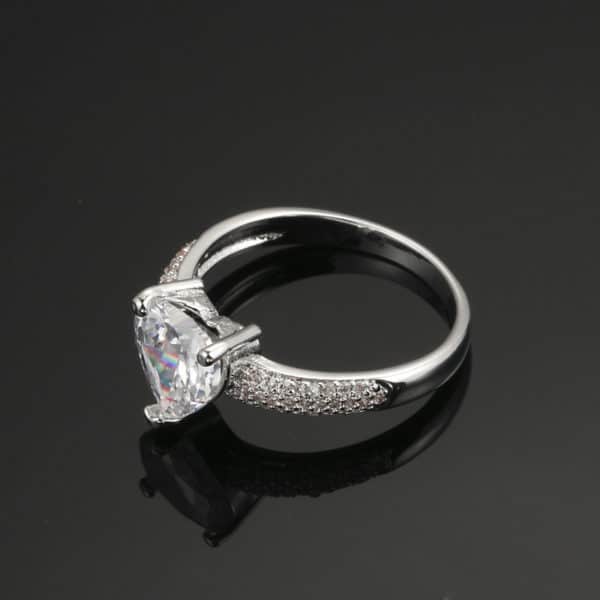 Bague de fiançailles coeur AAA zircon – Image 3