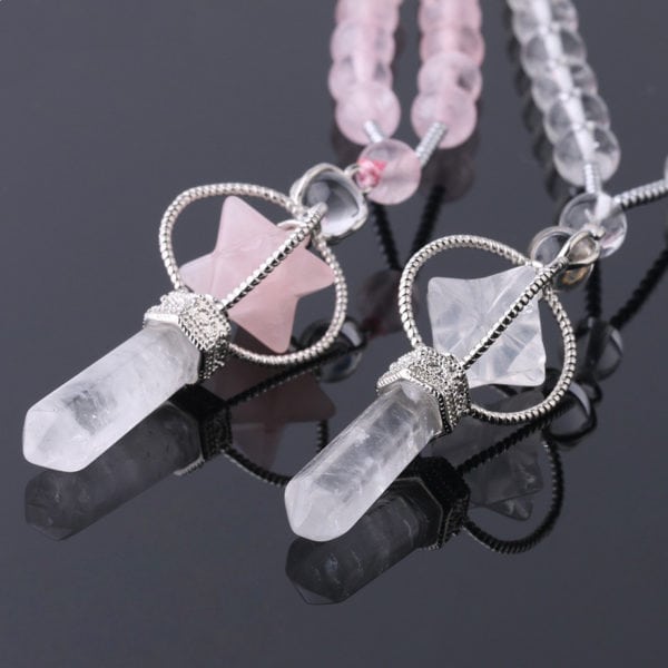 Collier de pierres naturelles en forme de colonne – Image 2