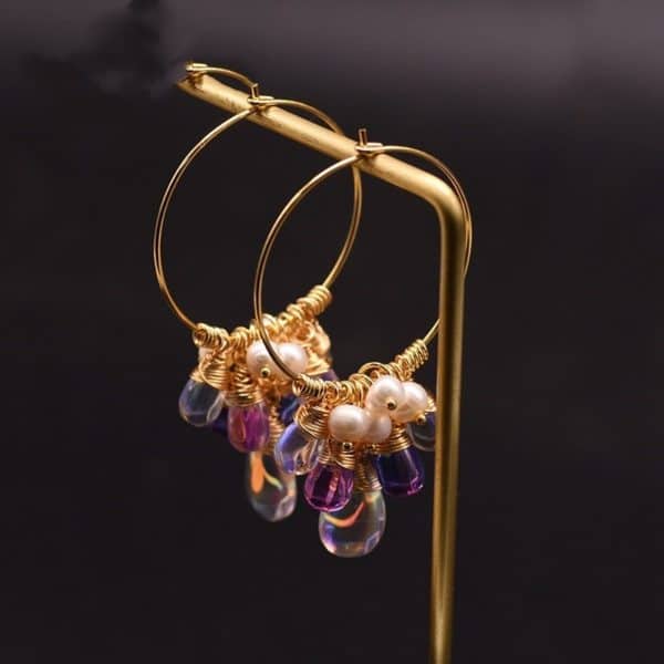 boucles-oreilles perles en cristal – Image 3
