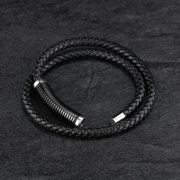 Vieux bracelet double en cuir – Image 3