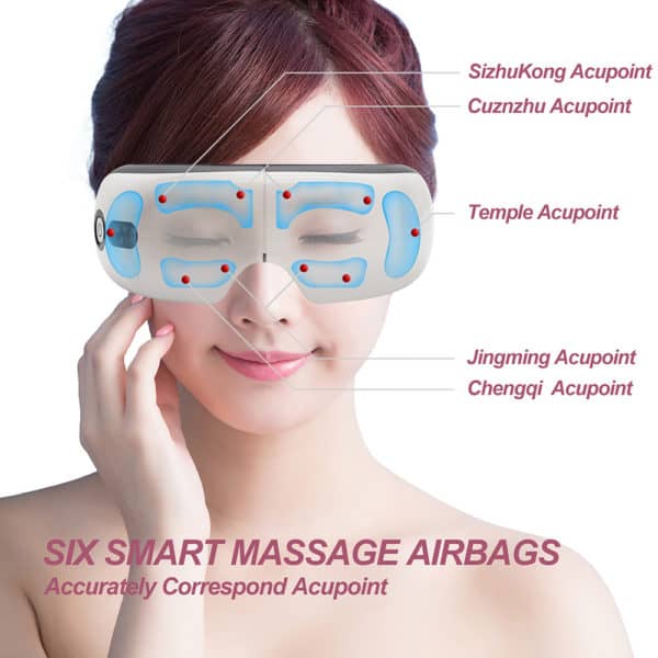 Masque de massage pour les yeux, rechargeable, à vapeur et à compression chaude, pour le voyage et le sommeil. – Image 3