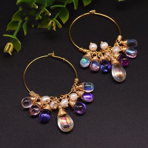 boucles-oreilles perles en cristal – Image 4