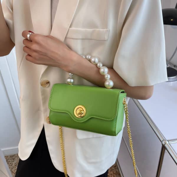 Sac à main avec poignée courte en perle – Image 5