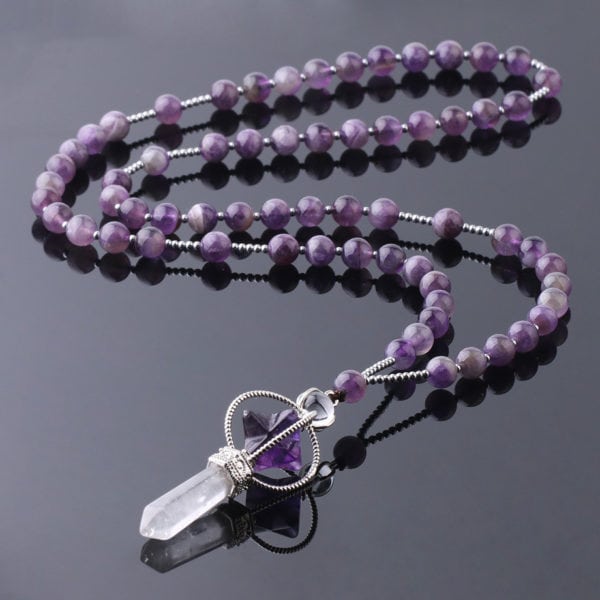 Collier de pierres naturelles en forme de colonne – Image 8