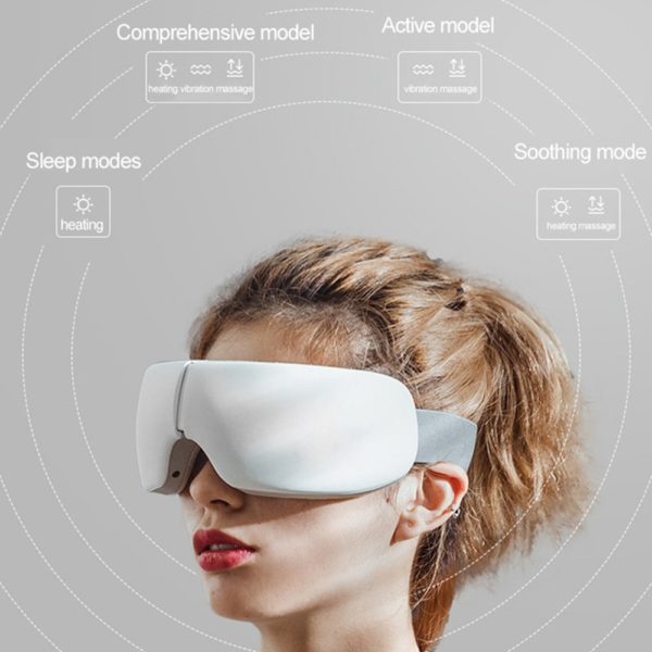Masque de massage pour les yeux, rechargeable, à vapeur et à compression chaude, pour le voyage et le sommeil. – Image 2