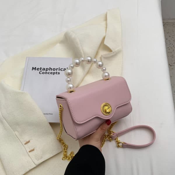 Sac à main avec poignée courte en perle – Image 10