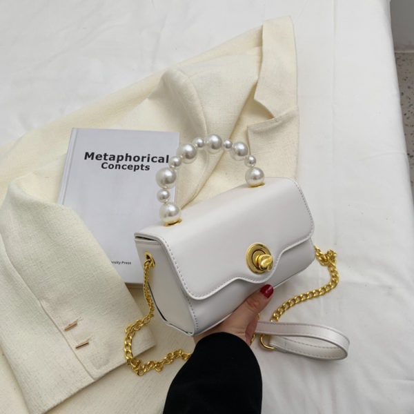 Sac à main avec poignée courte en perle – Image 6