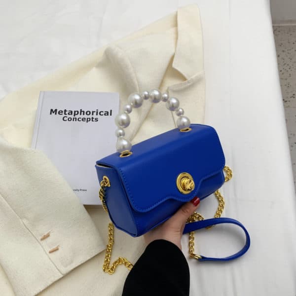 Sac à main avec poignée courte en perle – Image 7