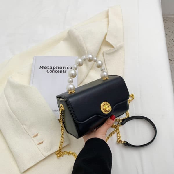 Sac à main avec poignée courte en perle – Image 8