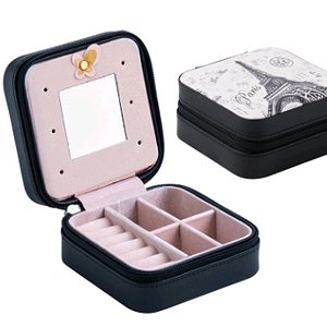 Boîte de rangement pour bijoux en cuir